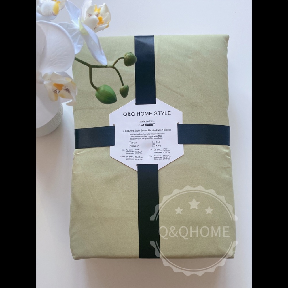 4PC Super Soft Sheet Set in sage green